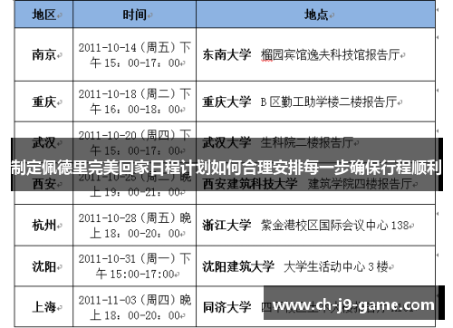 制定佩德里完美回家日程计划如何合理安排每一步确保行程顺利