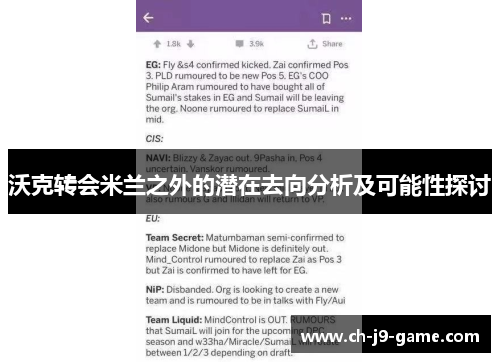 沃克转会米兰之外的潜在去向分析及可能性探讨